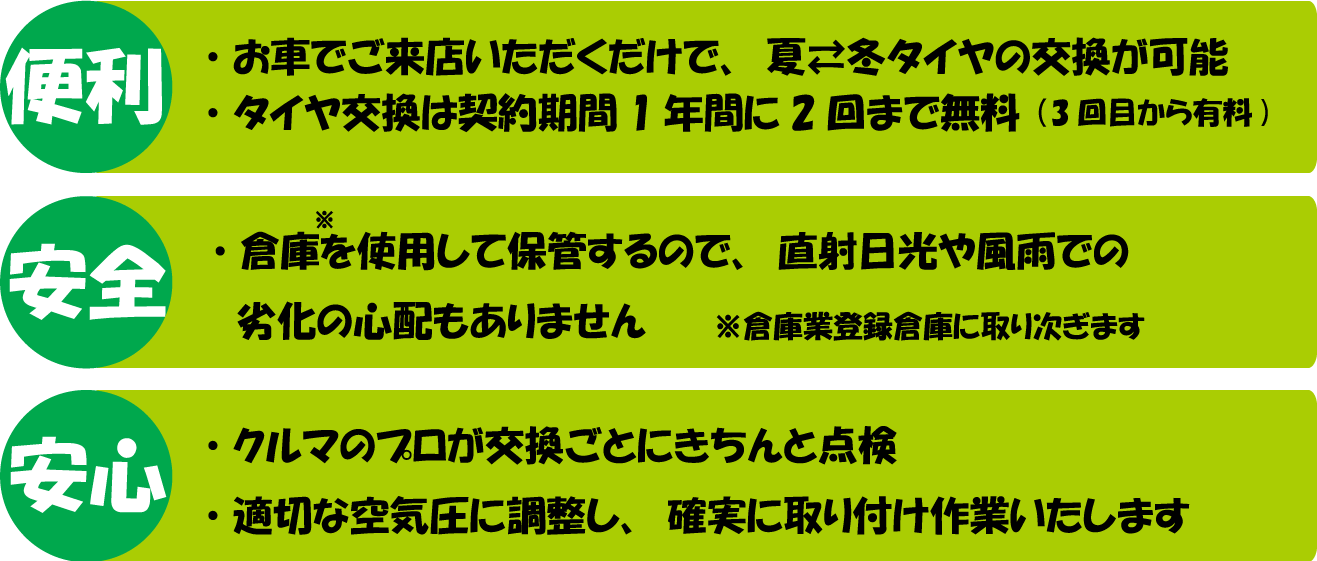 タイヤ保管プログラム  ネッツトヨタ南海